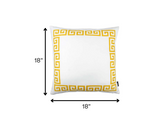 Yellow and White Greek Key Classic Throw Pillow