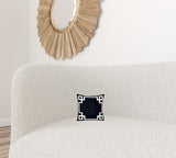 Black and White Geometric Border Throw Pillow