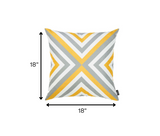 Yellow and Gray Triangle Geometric Throw Pillow