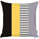 Multicolored Mixed Striped Geometric Throw Pillow