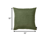 Set of 2 Green Modern Square Throw Pillows