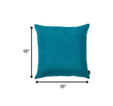 Set of 2 Teal Modern Square Throw Pillows