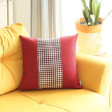 Red and Black Houndstooth Throw Pillow