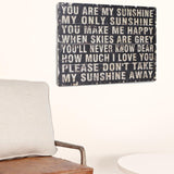 Black Wooden You Are My Sunshine Wall Art