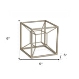 Metal 3D Cube Decorative Sculpture