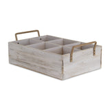 Rustic Graywash Six Slot Wooden Caddy