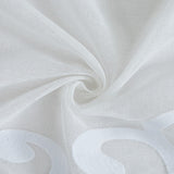 White Contemporary Velvet Scroll Shower Curtain