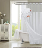 White Contemporary Velvet Scroll Shower Curtain