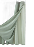 Sage Green Modern Grid Shower Curtain and Liner Set