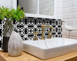 7" X 7" Black and White Stark Peel and Stick Removable Tiles