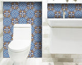 4" X 4" Blue White Golden Peel And Stick Tiles