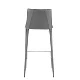 30" Gray Steel Low Back Bar Height Bar Chair