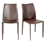 Set of Two Premium All Black Stacking Dining Chairs