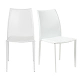 Set of Two Premium All Light Gray Stacking Dining Chairs