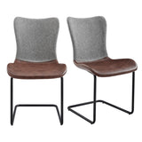 Set of Two Gray Metro Mix Cantilever Dining Chairs