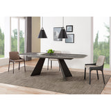 Sleek All Dark Gray Faux Leather Dining or Side Chair