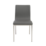 Set of Two Minimalist Light Gray Faux Faux Leather Chairs