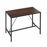 Modern Geo Black and Walnut Bar Dining Table