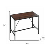 Modern Geo Black and Walnut Bar Dining Table