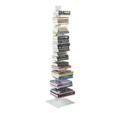 Dark Gray Metal Ten Shelf Modern Tower Bookcase