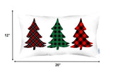 Christmas Tree Trio Plaid Lumbar Pillow Cover