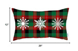 Christmas Tree Trio Plaid Lumbar Pillow Cover