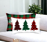 Set of 2 Christmas Plaid Lumbar Decorative Pillow Covers