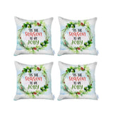 Set of 4 Tis the Season Christmas Throw Pillow Covers