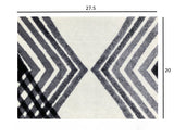 2' x 3' Black and Gray Abstract Arrow Washable Floor Mat