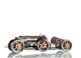 c1924 Bugatti Bronze and Silver Open Frame Racecar Sculpture