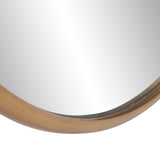 20" Antiqued Brushed Brass Round Wall Mirror