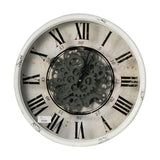 Rustic White Industrial Gear Vintage Wall Clock