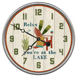 18" Rustic Relax at the Lake Wall Clock