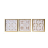 Set of Three Pale Pink Tile Framed Wall Art