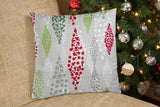 Red Gray And White 100% Cotton Christmas Throw Indoor Outdoor Pillow Cover