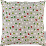 14" X 20" Red Gray And White Zippered 100% Cotton Polka Dots Lumbar Pillow Cover