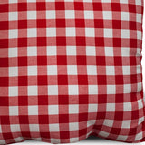 14" X 20" Red Gray And White 100% Cotton Checkered Lumbar Indoor Outdoor Pillow Cover