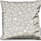 20" X 20" Silver Zippered 100% Cotton Throw Pillow Cover