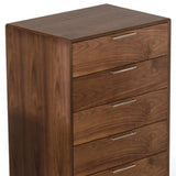 Modern Light Brown Walnut Nightstand with Two drawers