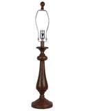 27" Brown Table Lamp With Ivory and Blue Birds Empire Shade