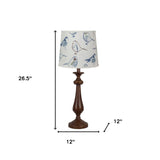 Brown Candlestick Modern Birds Shade Table Lamp