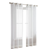 Set of Two 96" White Sprinkled Embellishment Window Curtain Panels