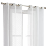 Set of Two 96" White Sprinkled Embellishment Window Curtain Panels