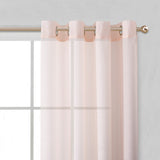 Set of Two 96" Gold and White SemiSheer Curtains