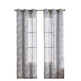 Set of Two 84" Silver Boho Embroidered Window Panels