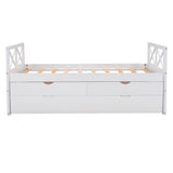 White Twin Bed with Trundle