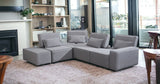 Light Gray Polyester Modular L Shaped Four Piece Corner Sectional