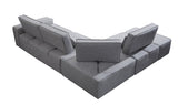 Light Gray Polyester Modular L Shaped Four Piece Corner Sectional