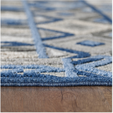 8' X 10' Blue And Gray Abstract Stain Resistant Indoor Outdoor Area Rug