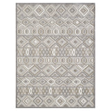 2' X 4' Gray And Ivory Southwestern Stain Resistant Indoor Outdoor Area Rug